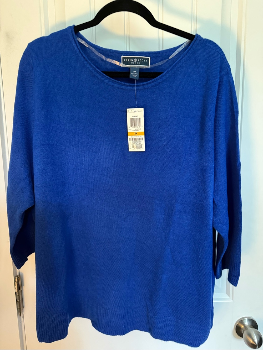 Karen Scott Women’s Royal Blue Crewneck Sweater